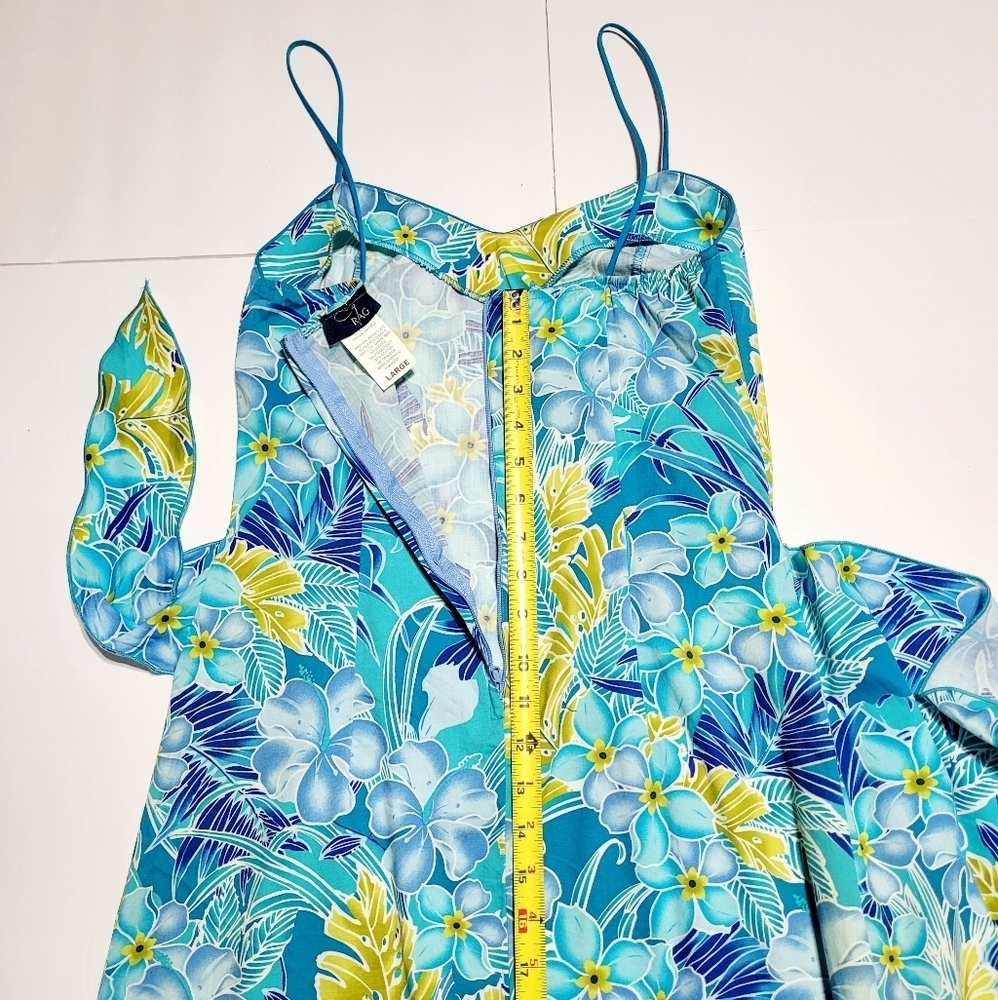 Y2K Hawaiian Tropical Sarong Cotton & Spandex Sundress Women's (L) - Picture 6 of 9